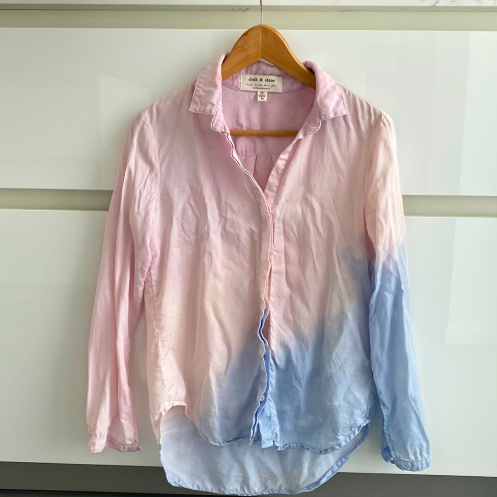 Anthropologie tie dye button shirt